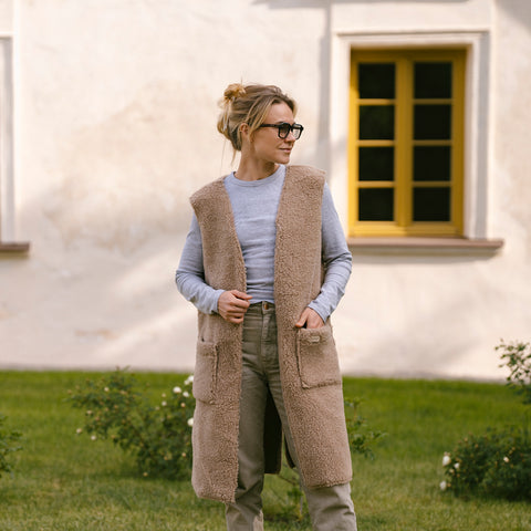 Merino Weste ''Sea'' Beige